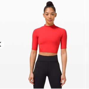 Lululemon Everlux & Mesh Mock Neck Crop Top Size XS